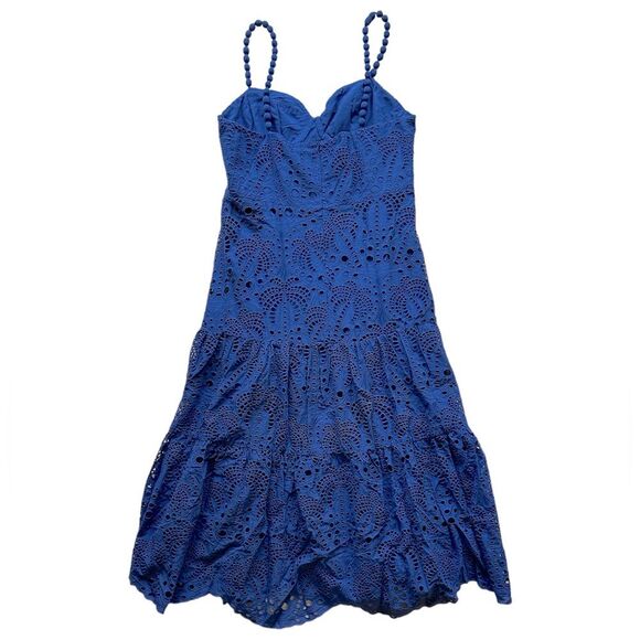 FARM Rio Richilier Eyelet Palm Midi Dress in Dark Blue Size XL - Picture 5 of 11